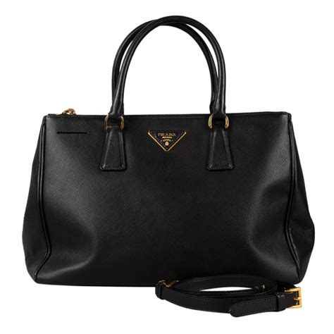 prada saffiano medium galleria double zip tote black|prada saffiano leather bag.